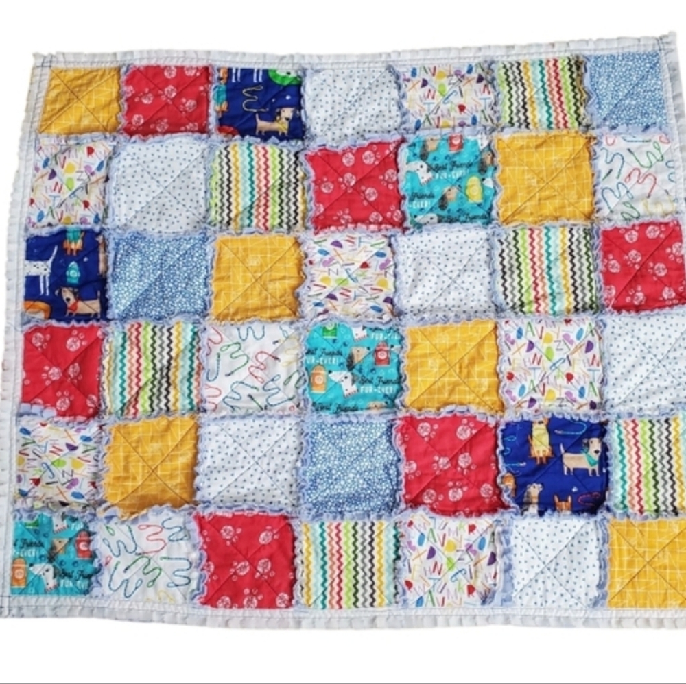 New Homemade Colorful Baby Rag Quilt